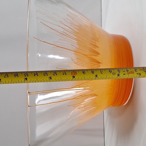 #AEA Glass bowl clear and orange great for chips, fruit, etc. - Picture 7 of 7